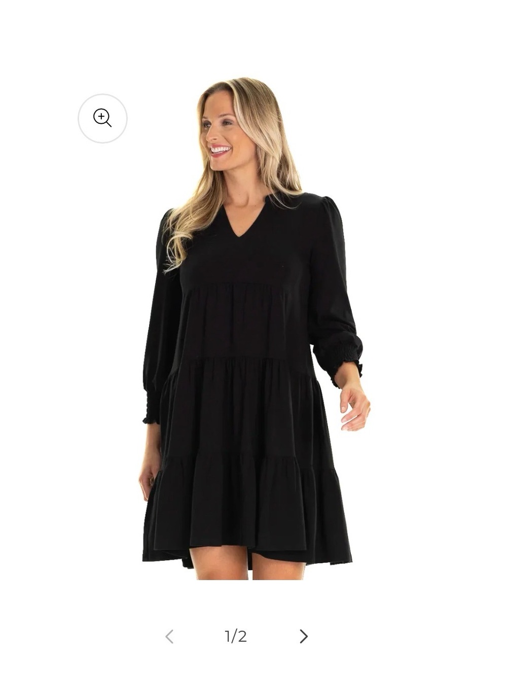 DUFFIELD LANE LUCILLE DRESS Black Long Sleeve New With Tags Size Large
